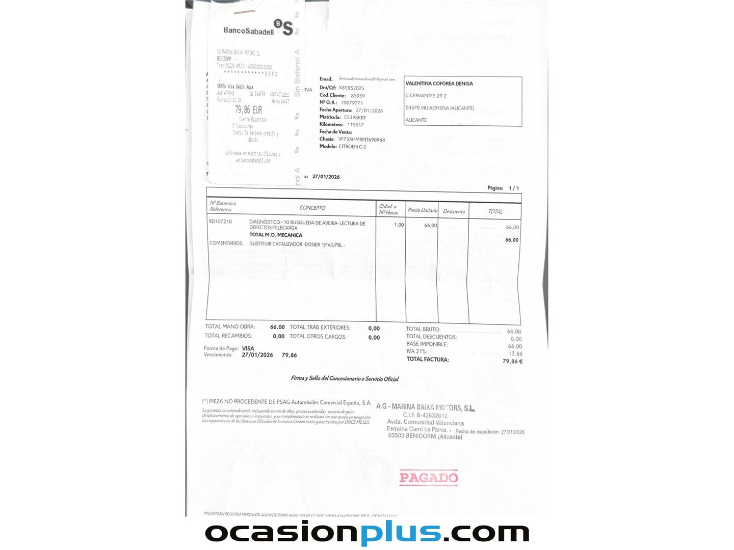 Foto del mantenimiento del Citroën C3 Citroën C3 PureTech 110 S&S Feel (110 CV)