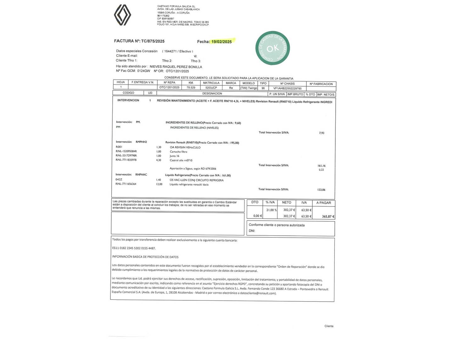 Foto del mantenimiento del Renault Twingo Renault Twingo Zen Energy TCe (90 CV) S&S