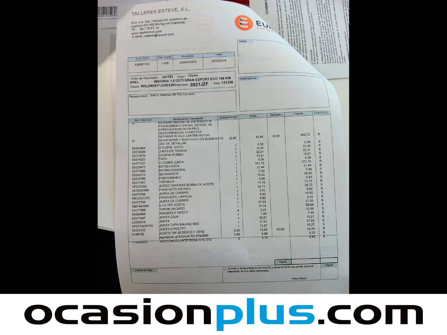 Foto del mantenimiento del Opel Insignia Opel Insignia GS 1.6 CDTI Turbo D Selective (136 CV)