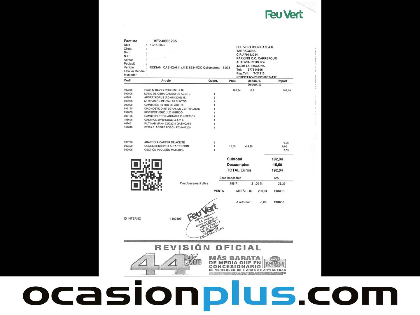 Foto del mantenimiento del Nissan QASHQAI Nissan Qashqai E-POWER N-Connecta Auto (190 CV)