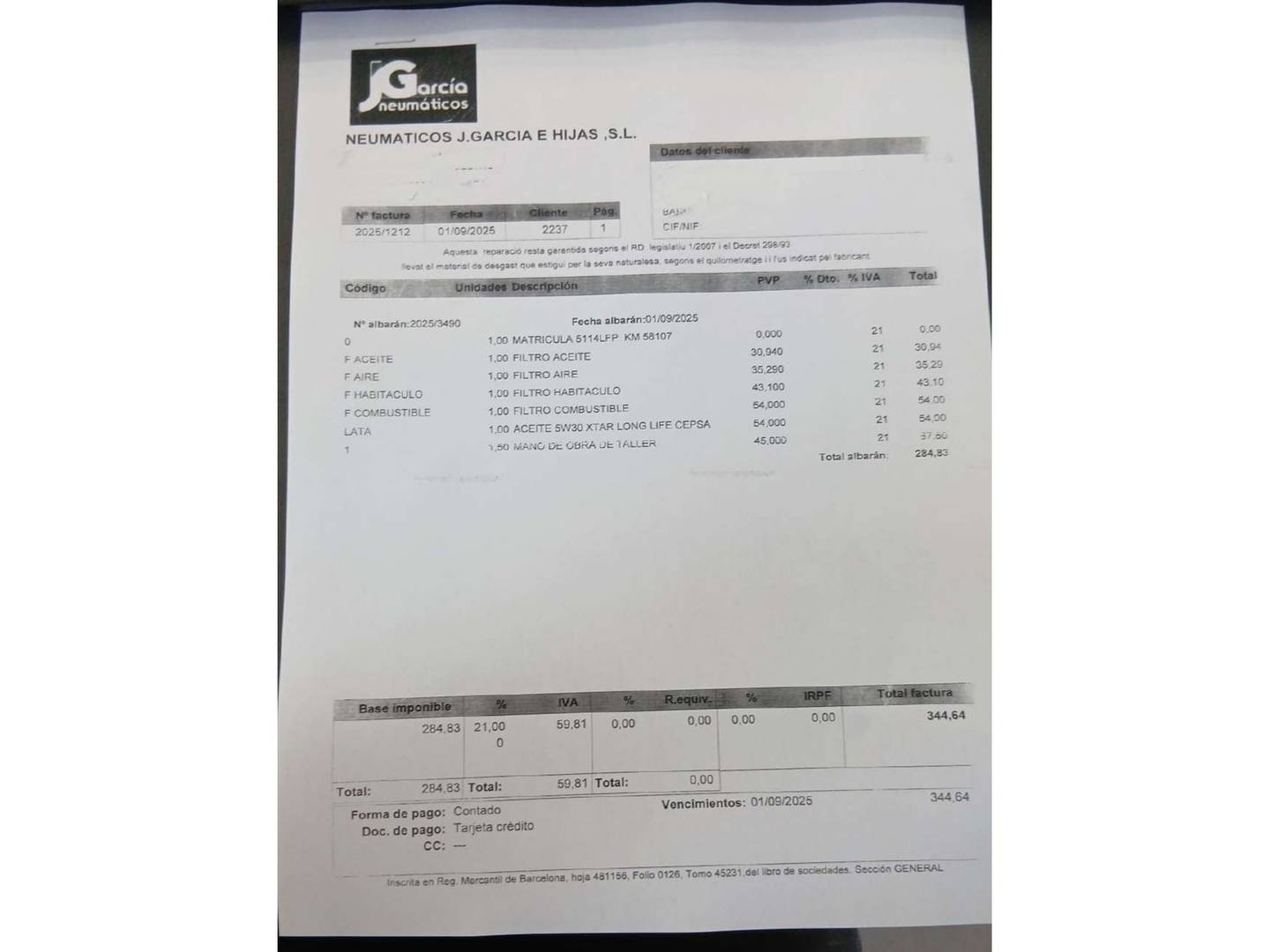 Foto del mantenimiento del BMW X1 BMW X1 sDrive20d (190 CV)
