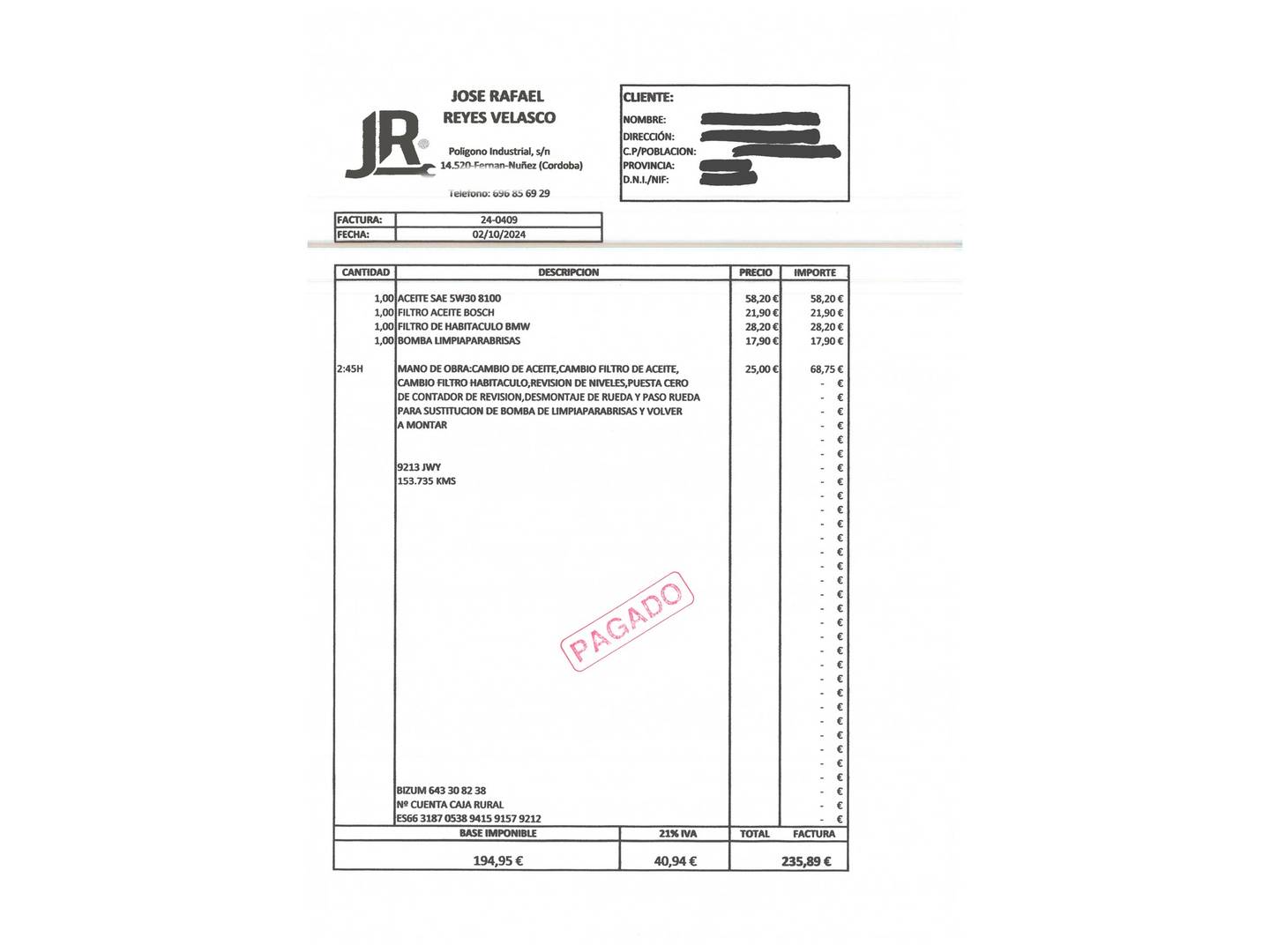 Foto del mantenimiento del BMW Serie 1 BMW Serie 1 116d (116 CV)