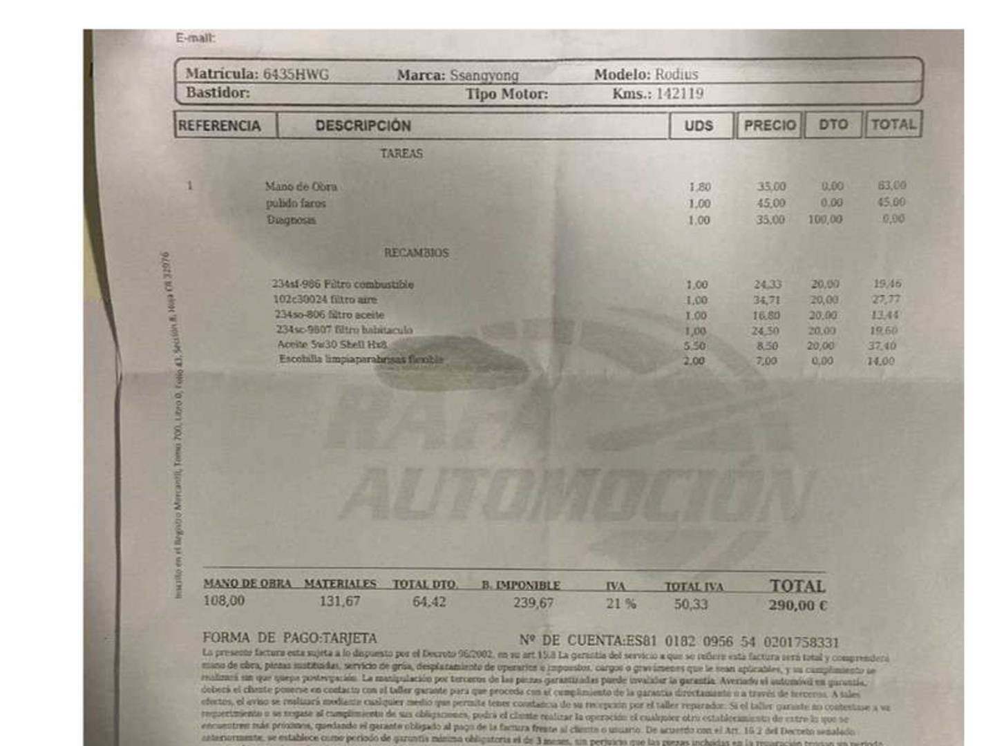 Foto SsangYong Rodius Ssangyong Rodius 2.0 e-Xdi Limited (155 CV)