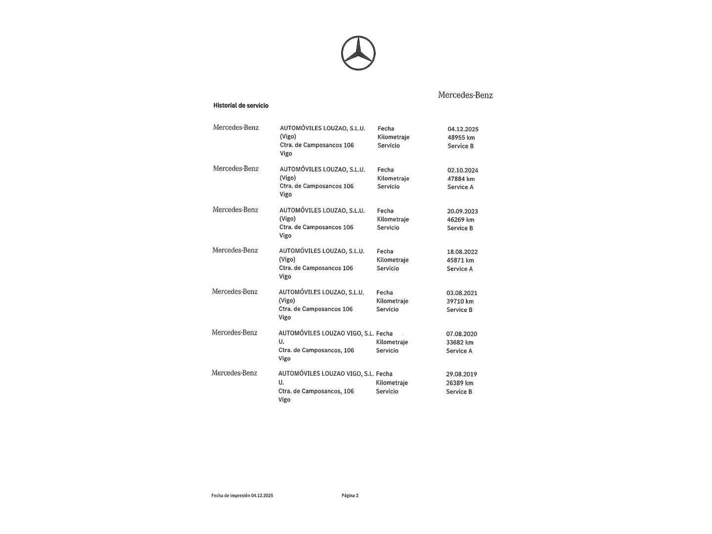 Foto del mantenimiento del Mercedes GLA Mercedes-Benz GLA 220 d AMG Line (177 CV)