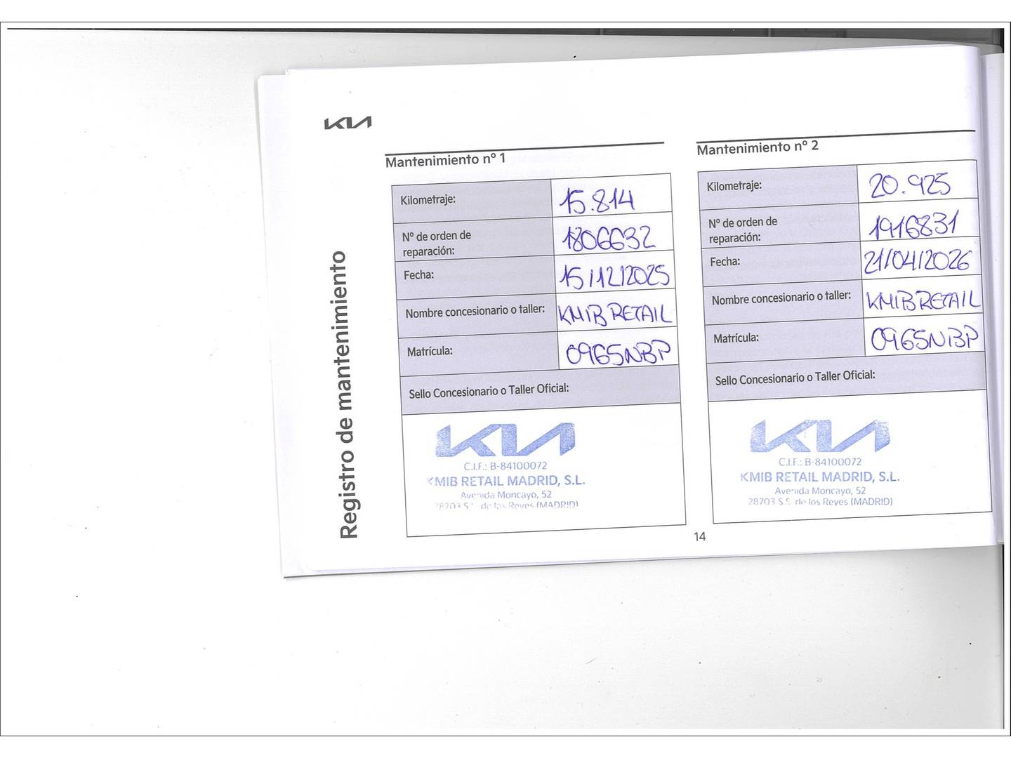 Foto del mantenimiento del KIA Ceed KIA Ceed 1.0 T-GDi Concept (100 CV)