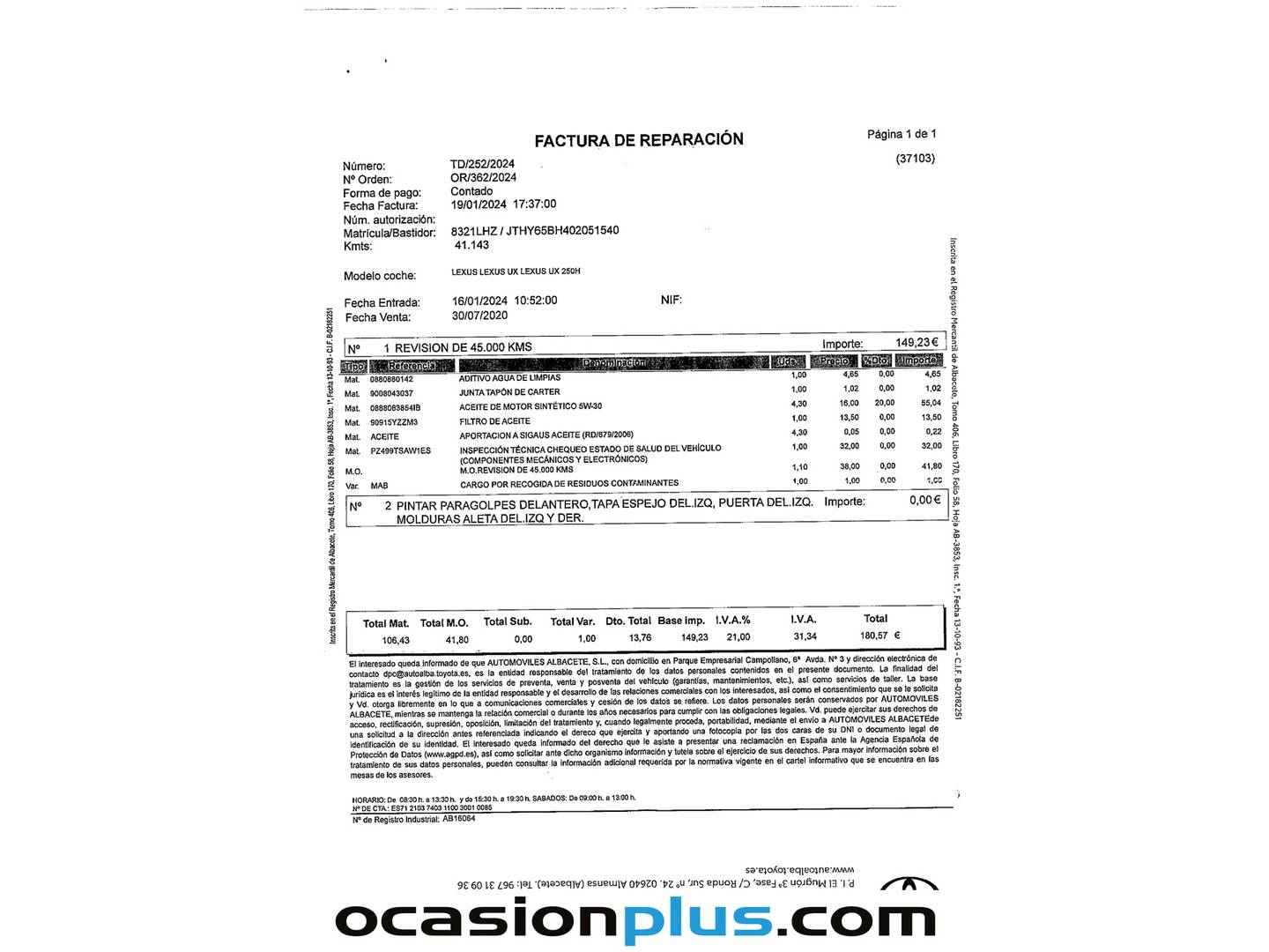 Foto Lexus UX Lexus UX 250h Business 2WD (184 CV)