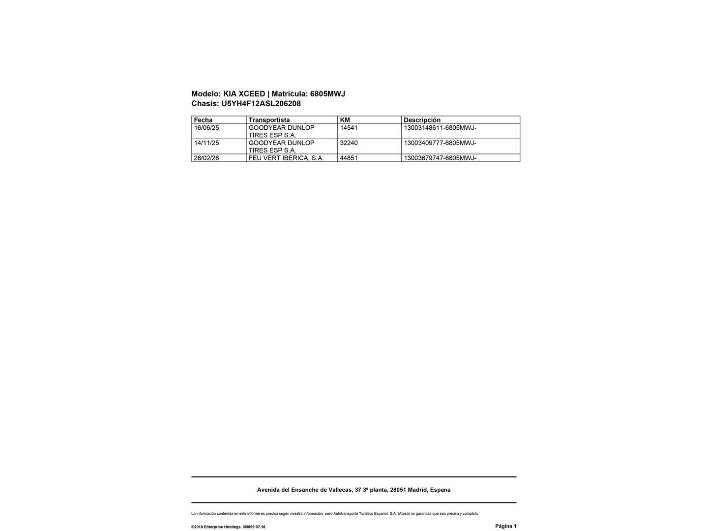 Foto del mantenimiento del KIA XCeed Kia XCeed 1.0 T-GDi Business (100 CV)