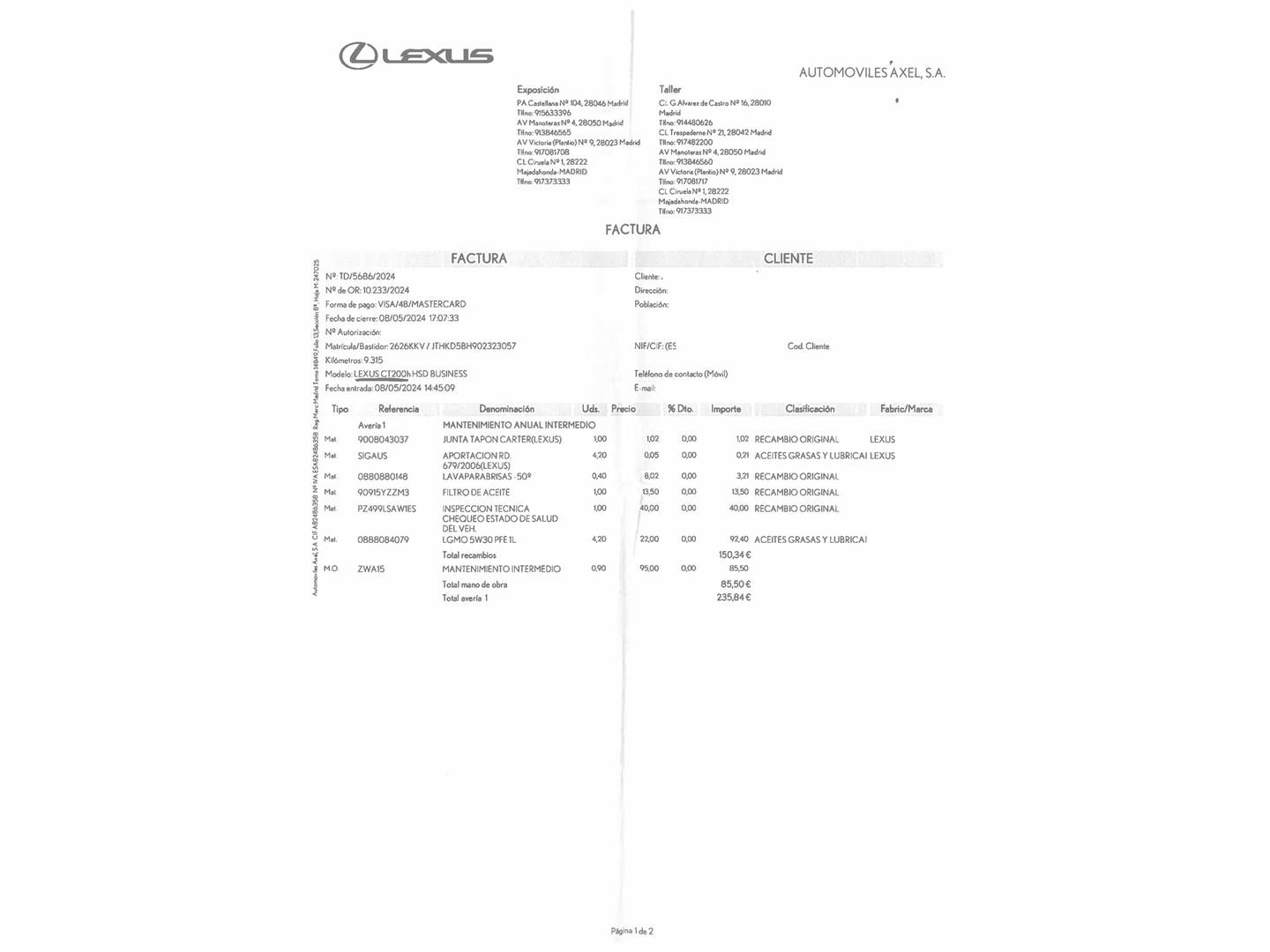 Foto Lexus CT Lexus CT 200h Business  (136 CV)