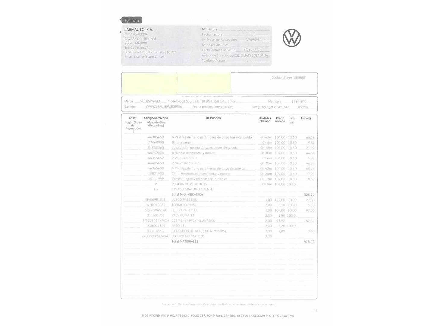 Volkswagen Golf Volkswagen Golf Sport 2.0 TDI BMT (150 CV) 2014