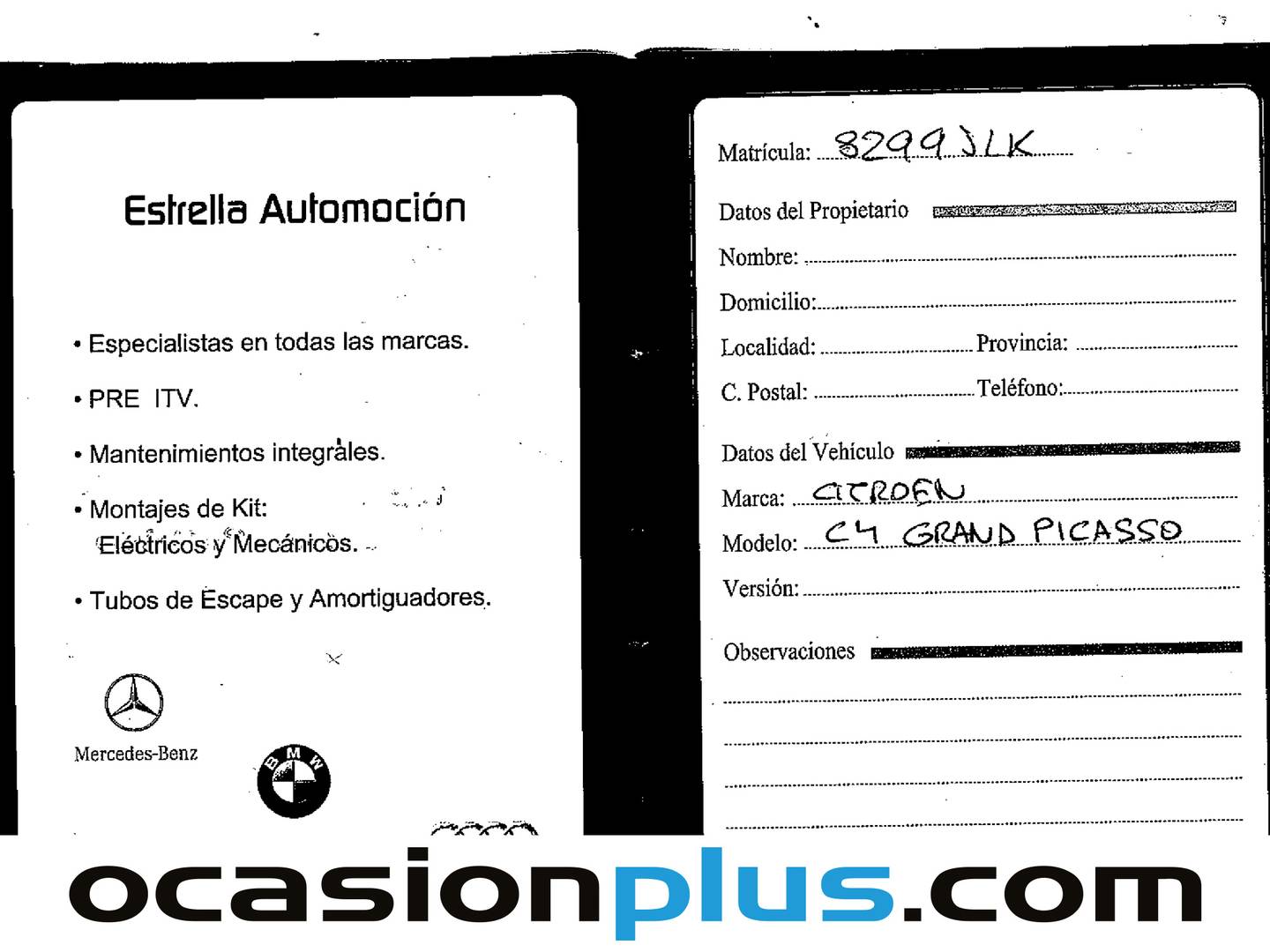 Foto del mantenimiento del Citroën Grand C4 Picasso Citroën Grand C4 Picasso BlueHDi 120 Intensive Plus (120 CV) 7 Plazas