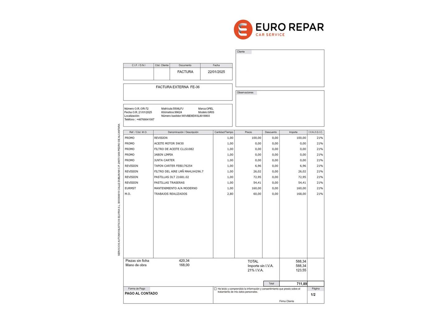 Foto del mantenimiento del Opel Astra Opel Astra Sports Tourer 1.2 Turbo SHR Elegance (145 CV)