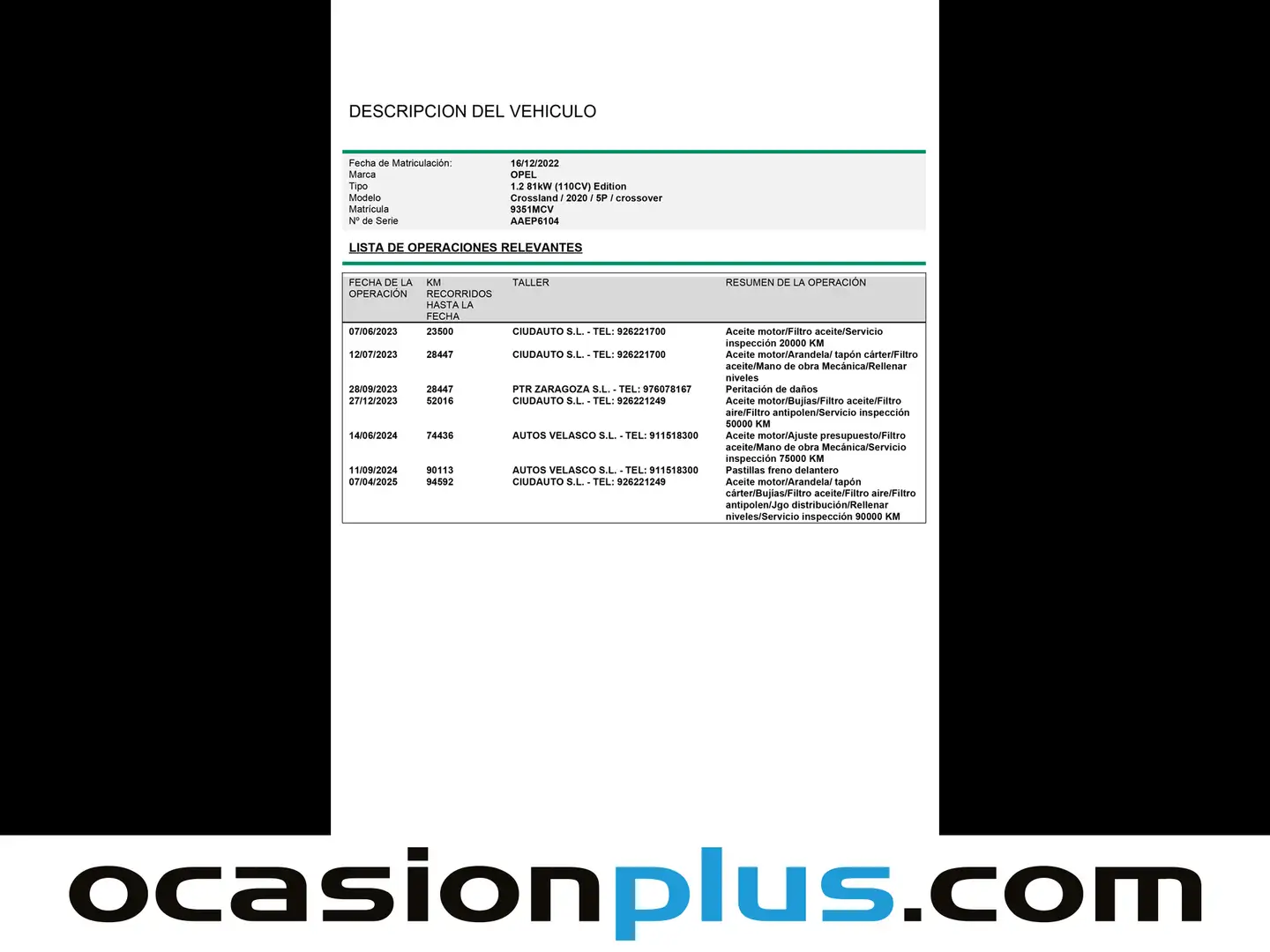 Foto Opel Crossland Opel Crossland 1.2 Edition (110 CV)