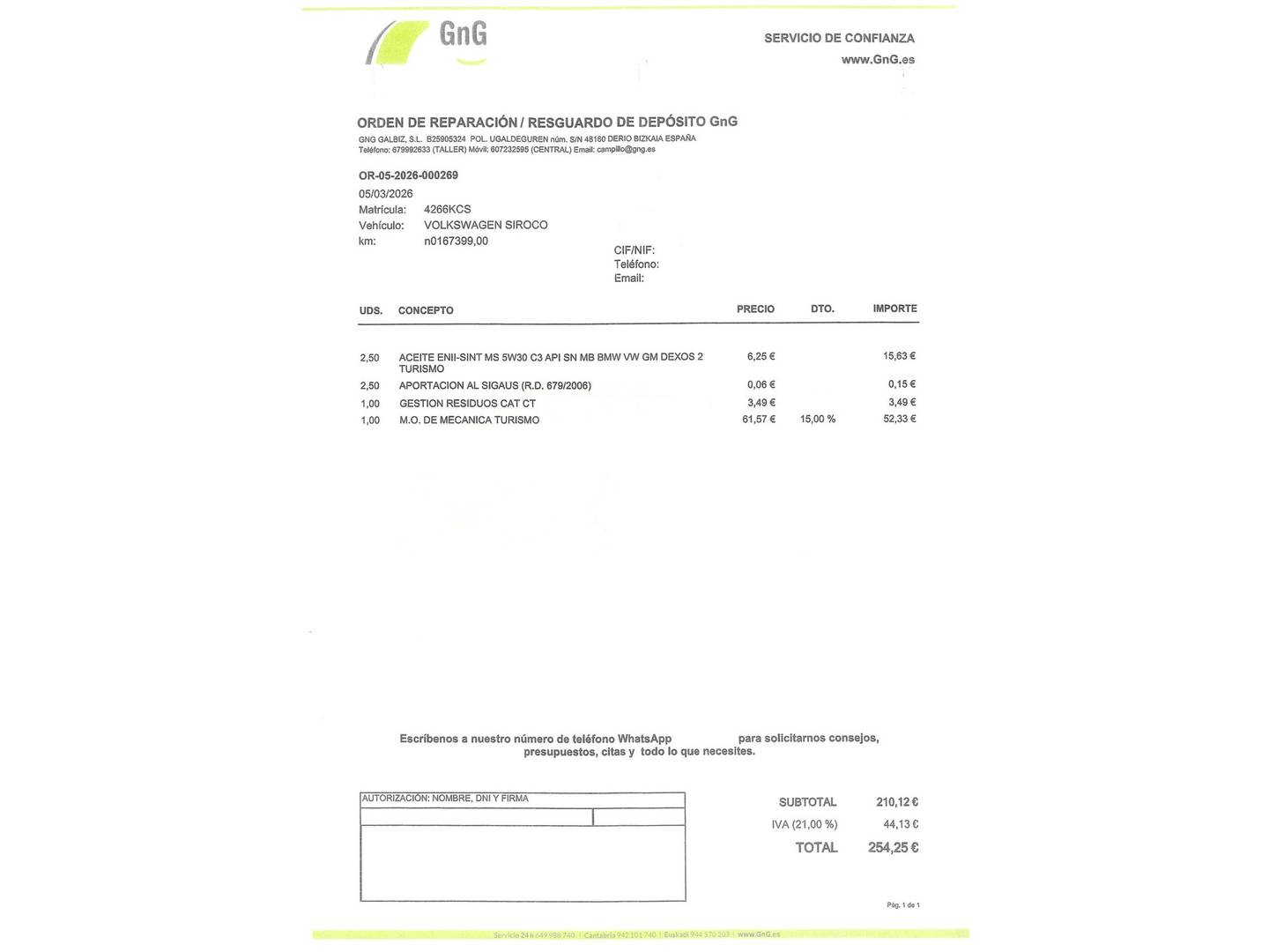 Foto del mantenimiento del Volkswagen Scirocco Volkswagen Scirocco Typhoon by R-Line 2.0 TDI BMT (150 CV)