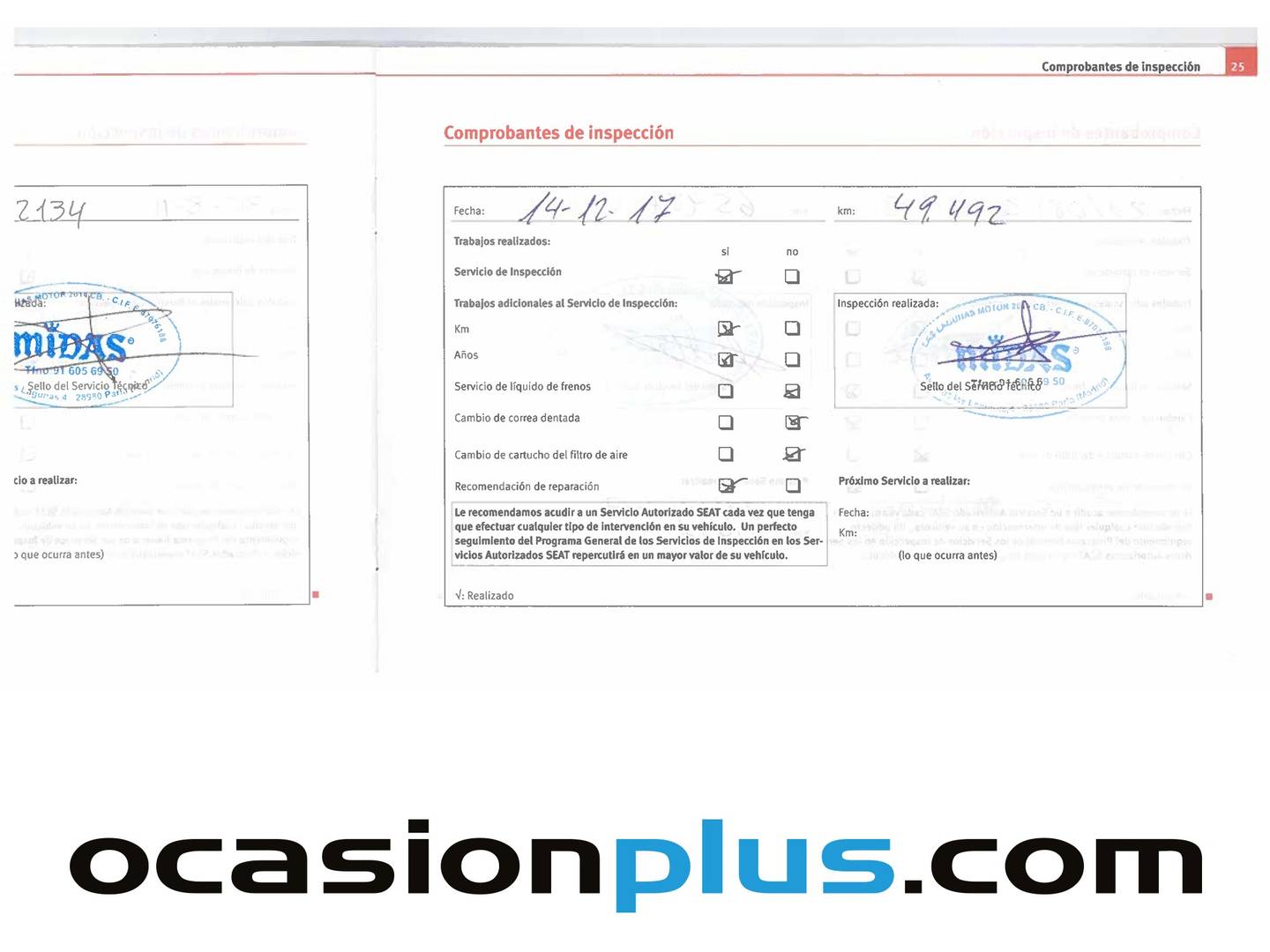 Foto del mantenimiento del Seat Ibiza Seat Ibiza 1.4 16v Reference Auto (75 CV)