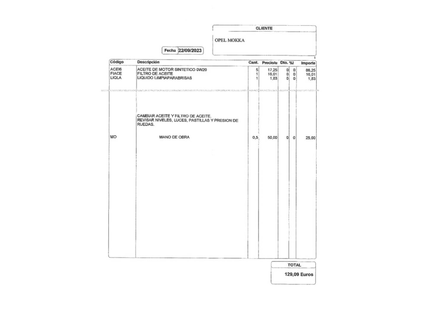 Foto del mantenimiento del Opel Mokka X Opel Mokka X 1.6 CDTi S&S Excellence 4X2 (136 CV)