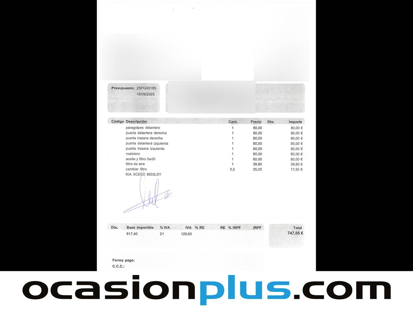Foto del mantenimiento del KIA XCeed KIA XCeed 1.6 GDi PHEV eTech (141 CV)