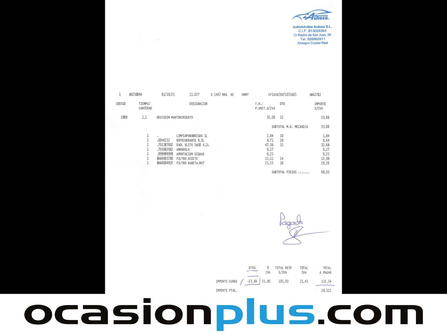 Foto del mantenimiento del Dacia Duster Dacia Duster Essential TCE (100 CV) ECO-G 4X2