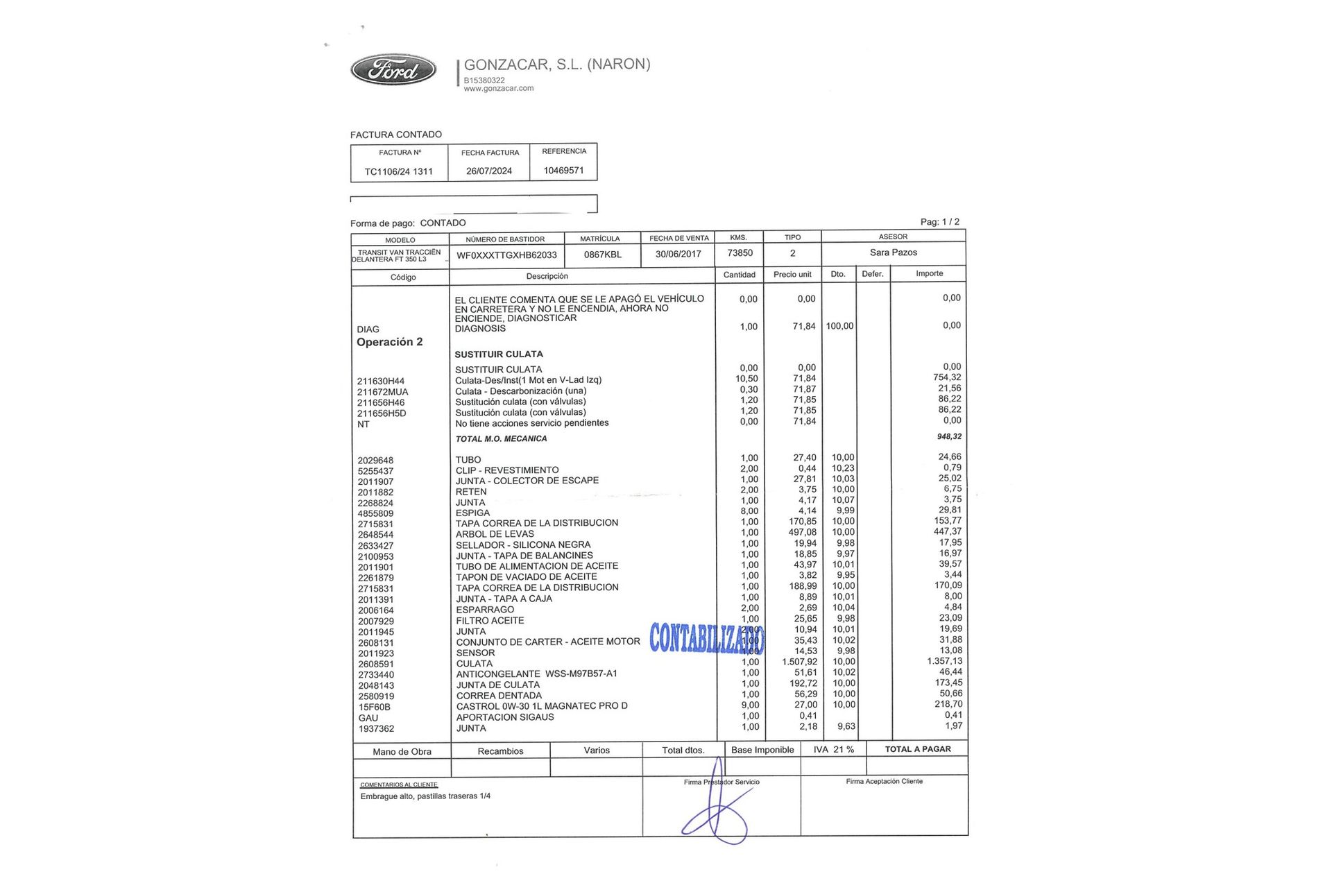 Ford Transit Furgon 350 L3H2 Trend Delantera - foto 21