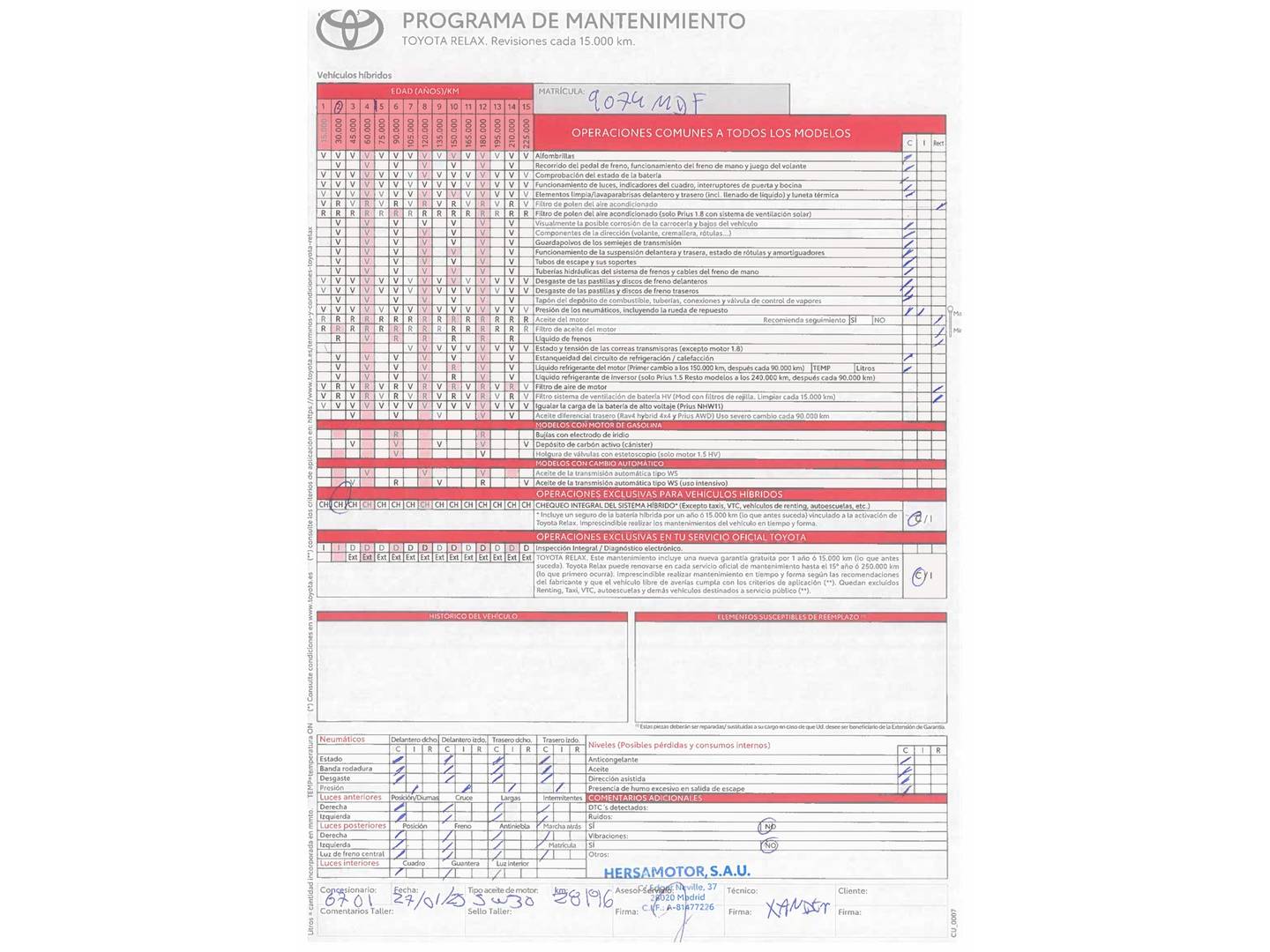 Foto del mantenimiento del Toyota Corolla Toyota Corolla 1.8 125 Híbrido Active Tech E-CVT (122 CV)