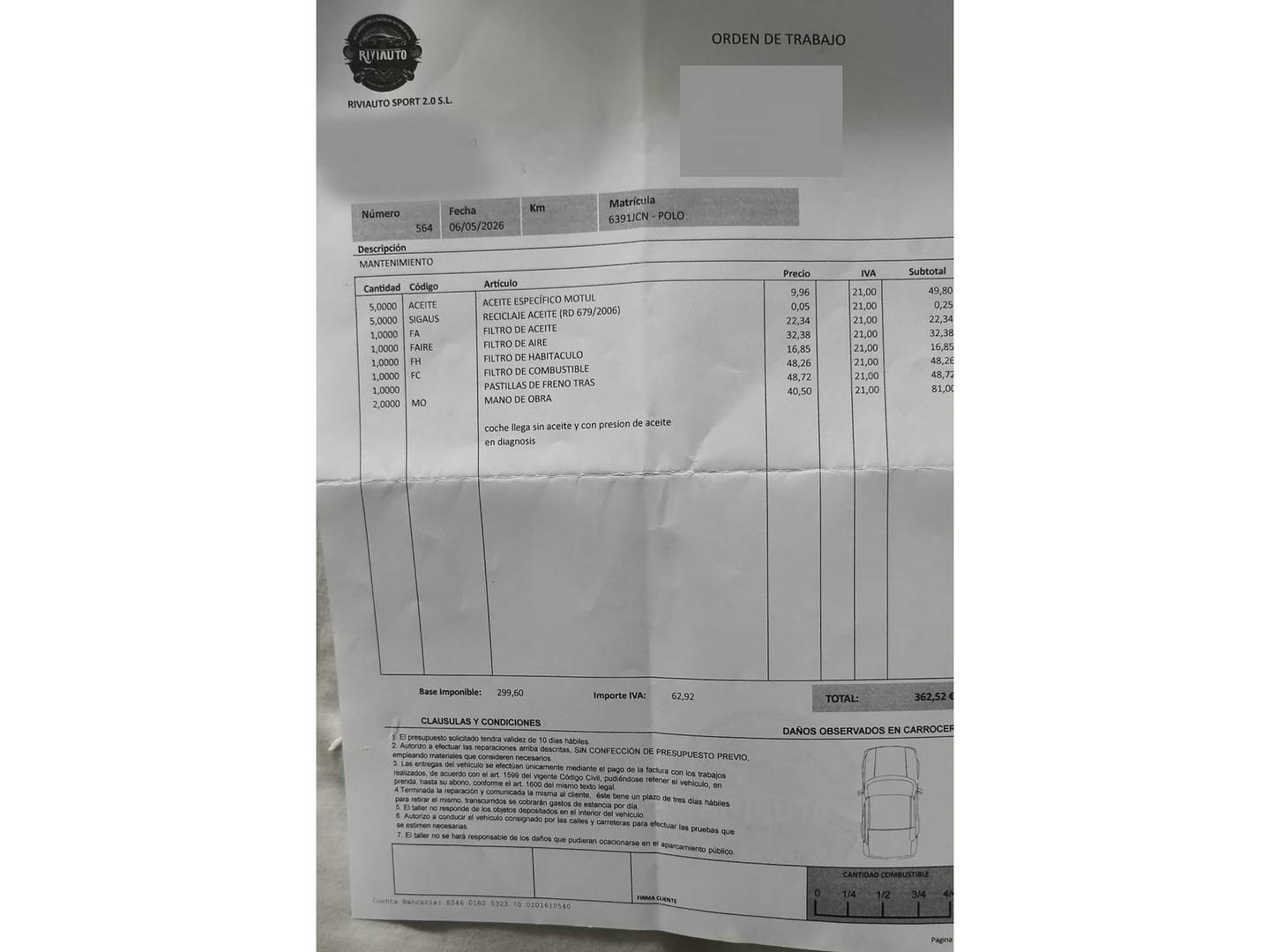 Foto del mantenimiento del Volkswagen Polo Volkswagen Polo GTI 1.8 TSI BMT (192 CV)