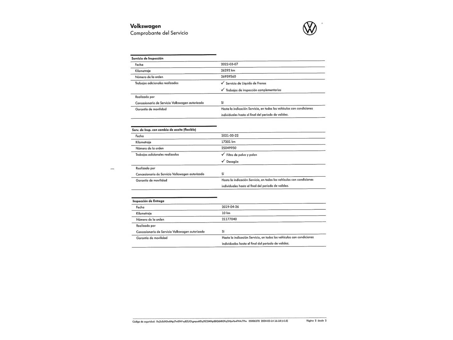 Foto del mantenimiento del Volkswagen Touran Volkswagen Touran Sport 2.0 TDI (150 CV) DSG R-Line