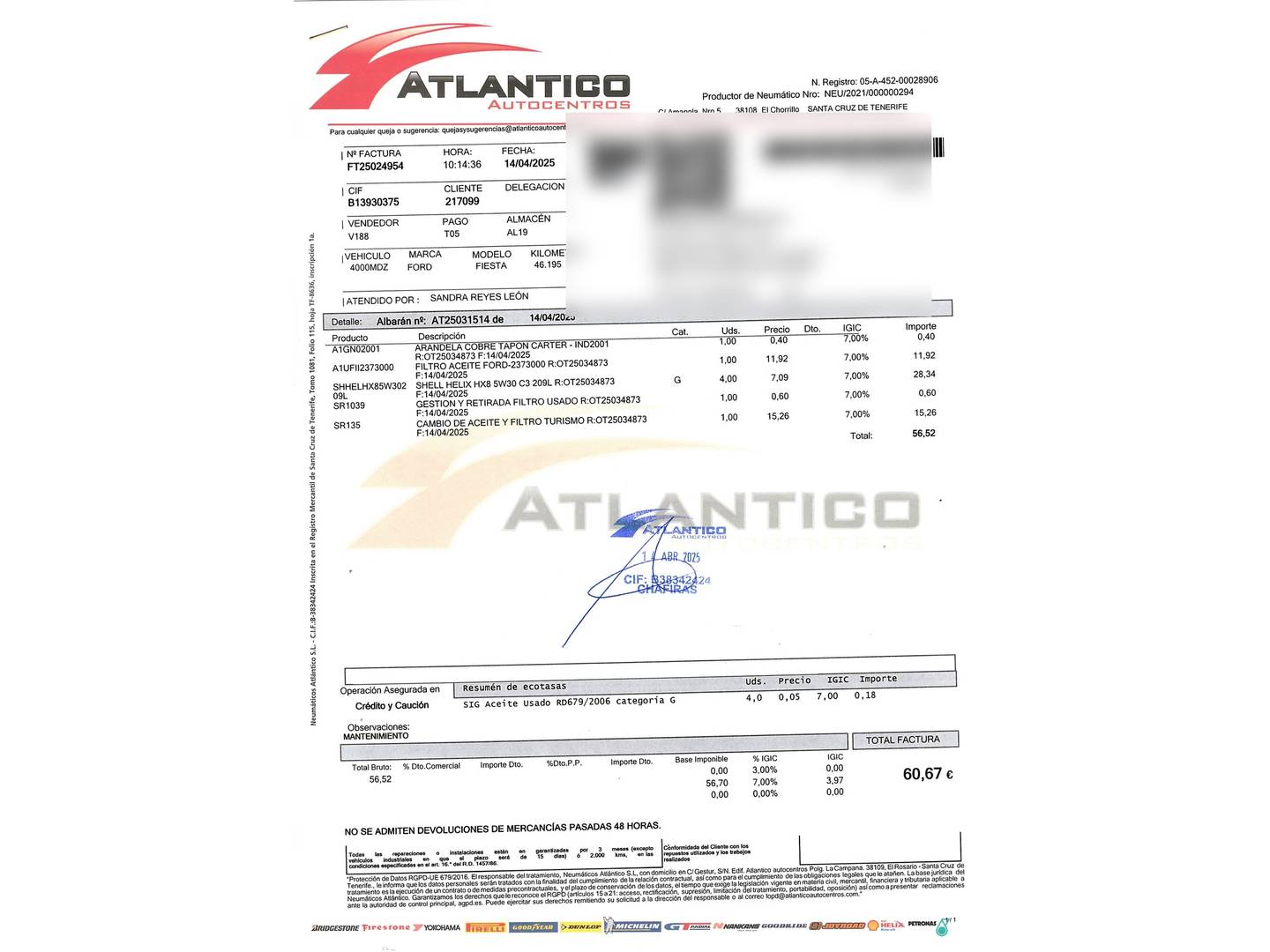 Foto del mantenimiento del Ford Fiesta Ford Fiesta 1.0 EcoBoost MHEV ST-Line (125 CV)