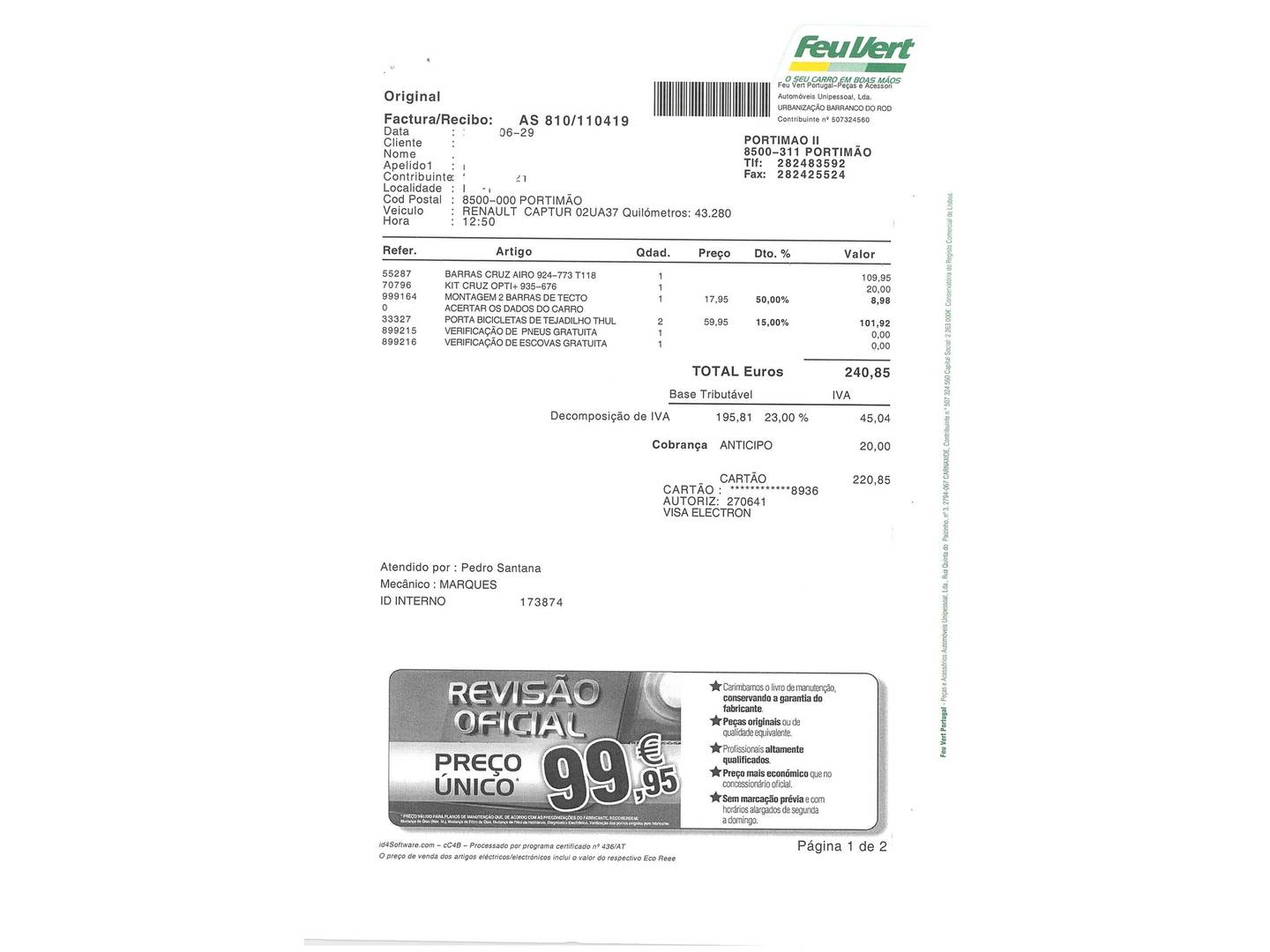 Foto del mantenimiento del Renault Captur Renault Captur Zen Energy TCe  (120 CV) EDC