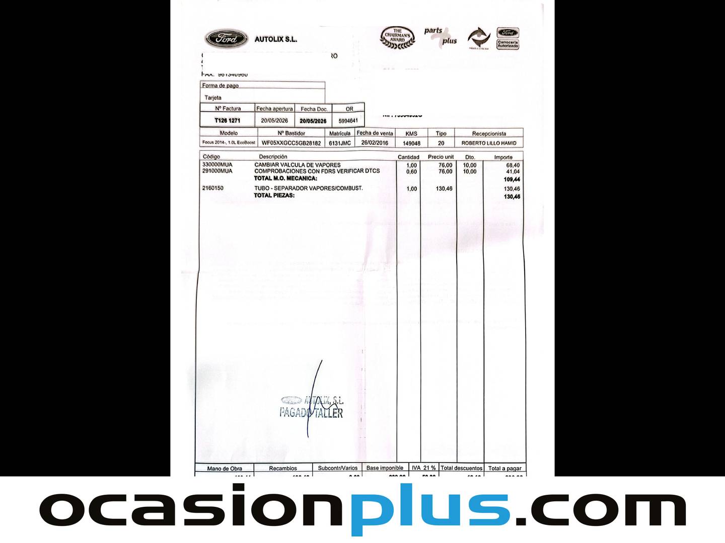 Foto del mantenimiento del Ford Focus Ford Focus 1.0 Ecoboost S&S Trend+ (125 CV)