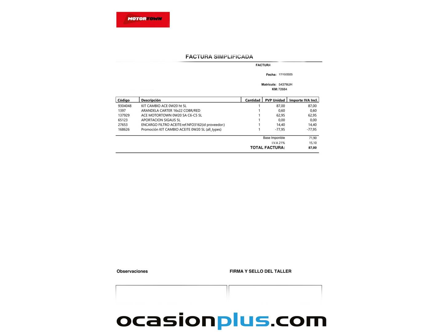 Foto del mantenimiento del KIA Picanto KIA Picanto 1.0 DPi Concept Pack Comfort (67 CV)