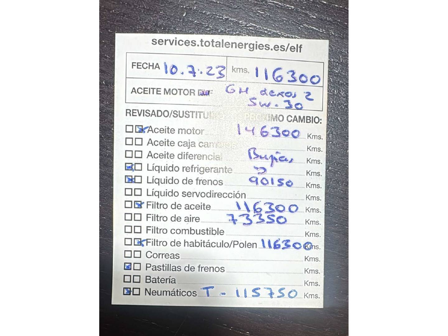 Foto del mantenimiento del Opel Astra Opel Astra 1.4 Turbo S&S Selective (125 CV)