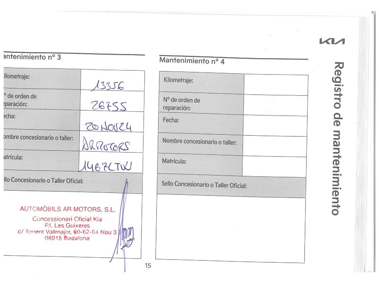 Foto del certificado del KIA Ceed KIA Ceed 1.0 T-GDi Concept (100 CV)