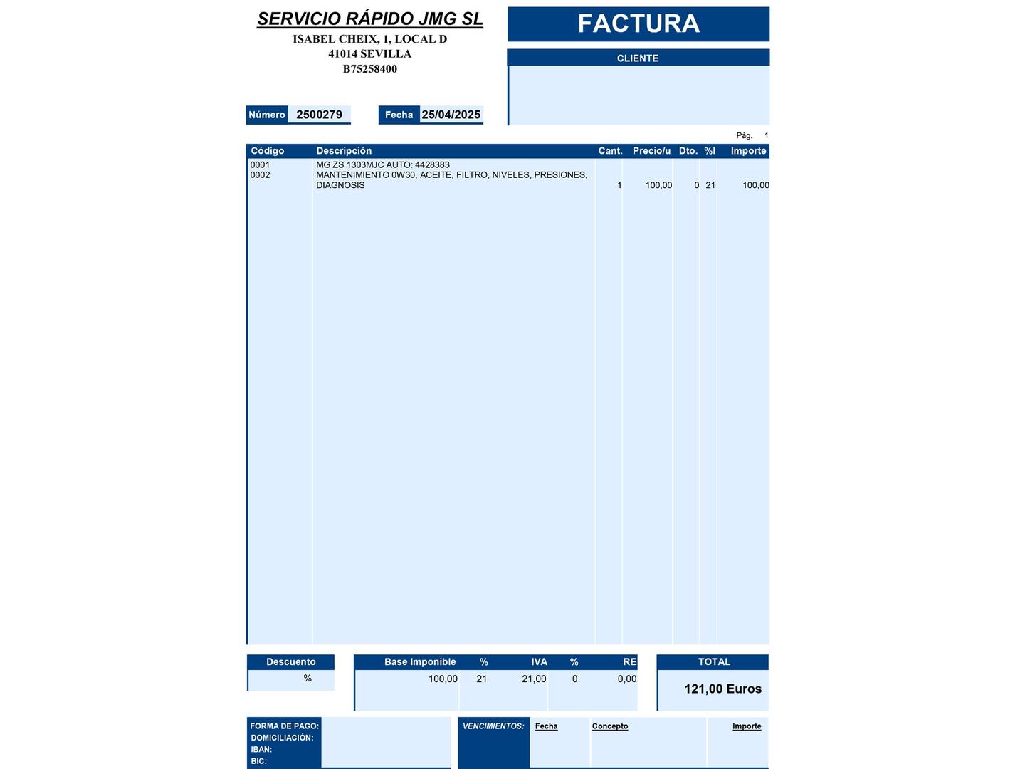 Foto del mantenimiento del MG ZS MG ZS 1.0T Luxury (111 CV)