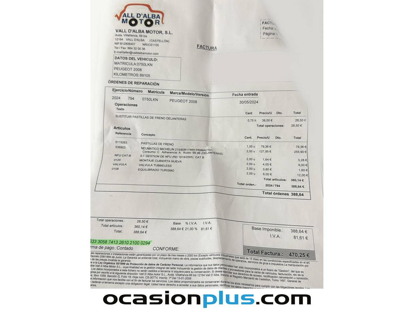 Foto del mantenimiento del Peugeot 2008 Peugeot 2008 PureTech 100 S&S Allure (100 CV)