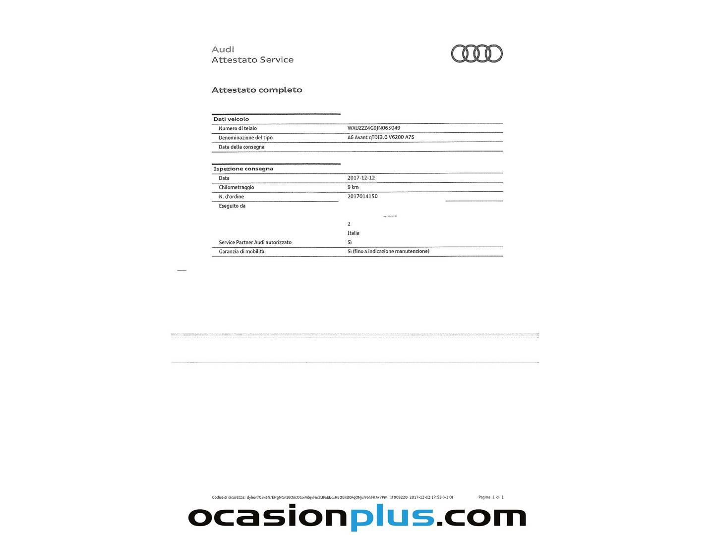 Foto del mantenimiento del Audi A6 Audi A6 Avant 3.0 TDI quattro (272 CV) S tronic