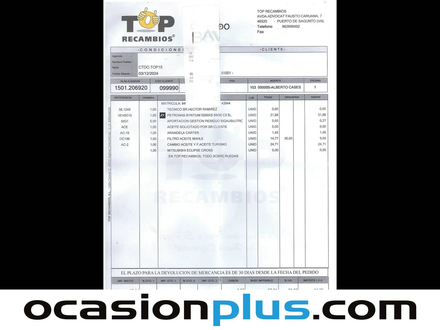 Foto del mantenimiento del Mitsubishi Eclipse Cross Mitsubishi Eclipse Cross 150T Motion 2WD CVT (163 CV)