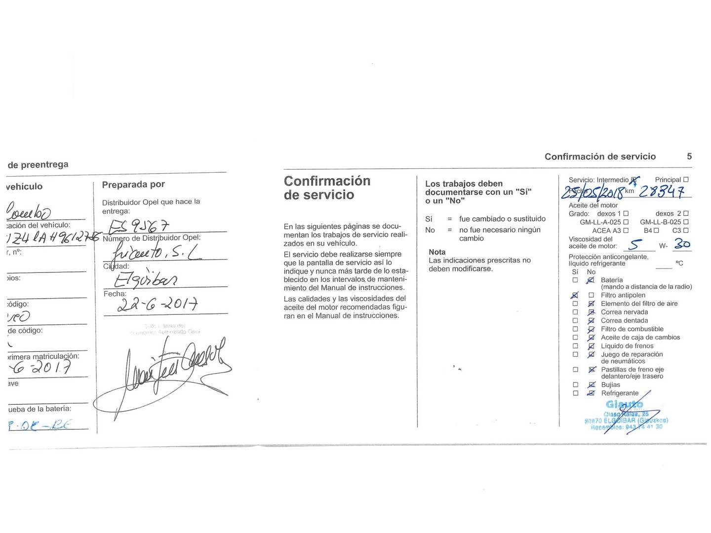 Foto del mantenimiento del Opel Combo Opel Combo Cargo 1.3 CDTI L2H1 Incrementada (95 CV)