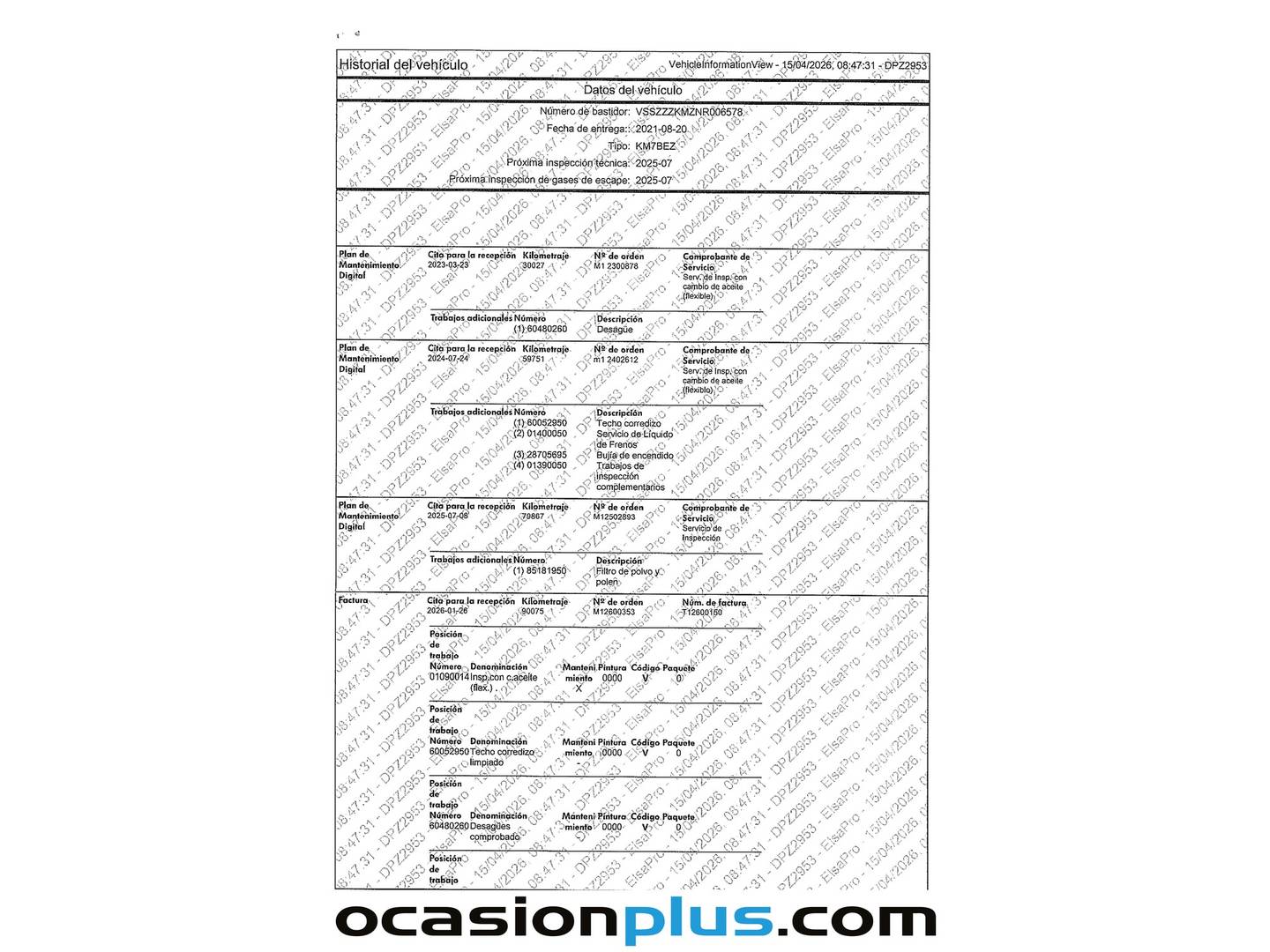 Foto del mantenimiento del Cupra Formentor Cupra Formentor 1.5 TSI DSG (150 CV)