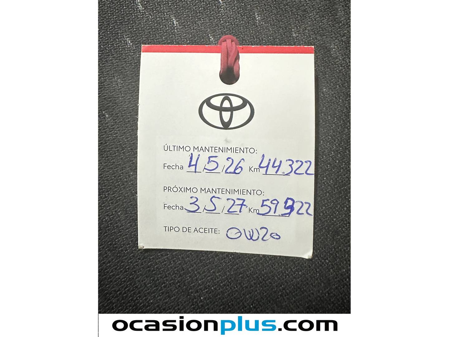 Foto del mantenimiento del Toyota Corolla Toyota Corolla 140H Style Edition (140 CV)