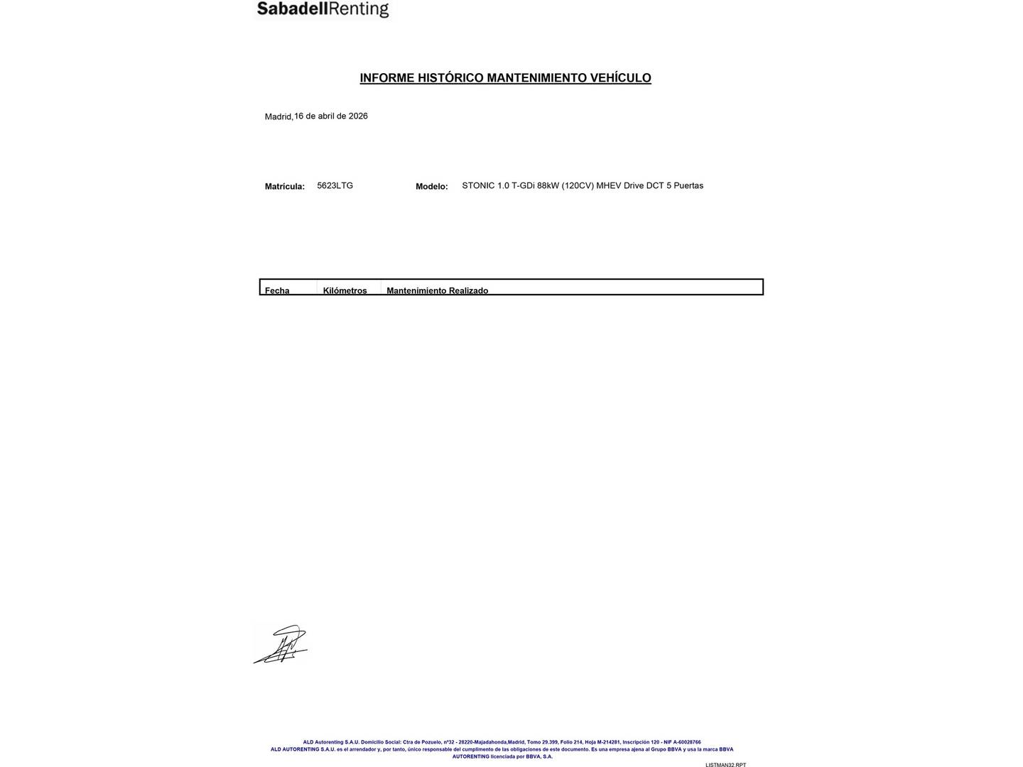 Foto del mantenimiento del KIA Stonic KIA Stonic 1.0 T-GDi MHEV Drive DCT  (120 CV)