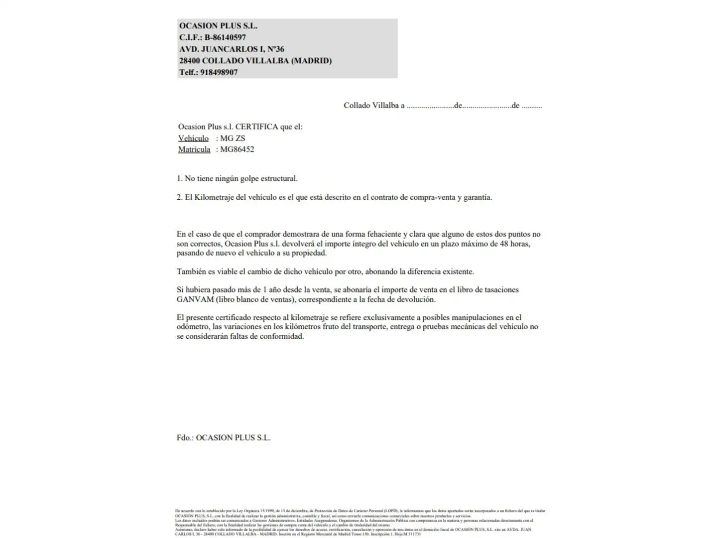Certificado