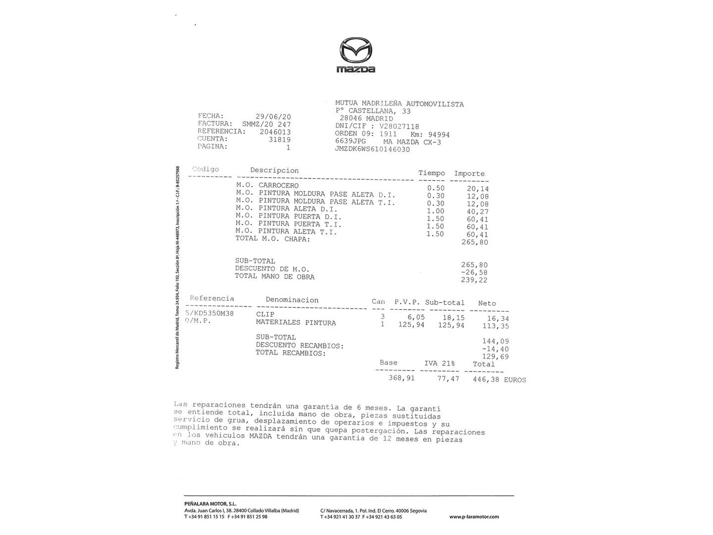 Foto del mantenimiento del Mazda CX-3 Mazda CX-3 1.5 DE SKYACTIV Luxury 2WD (105 CV)