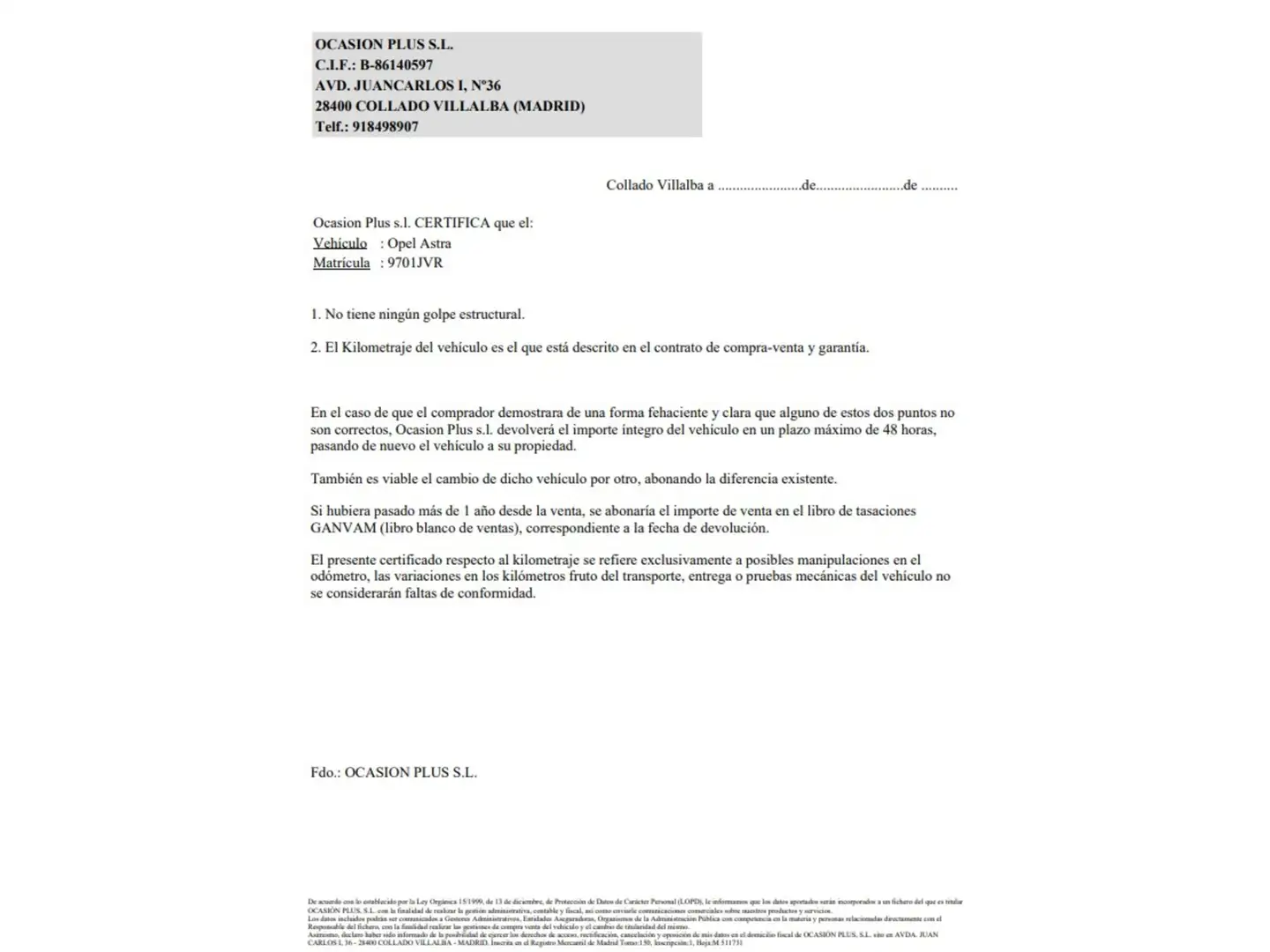Certificado