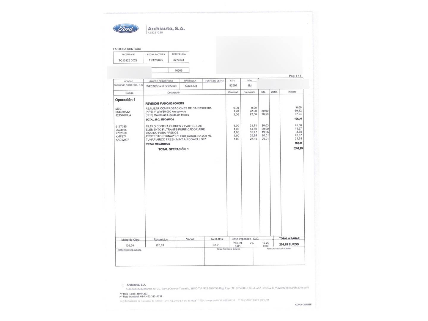 Foto del mantenimiento del Ford Explorer Ford Explorer 3.0 PHEV ST Line AWD (450 CV) 7 Plazas