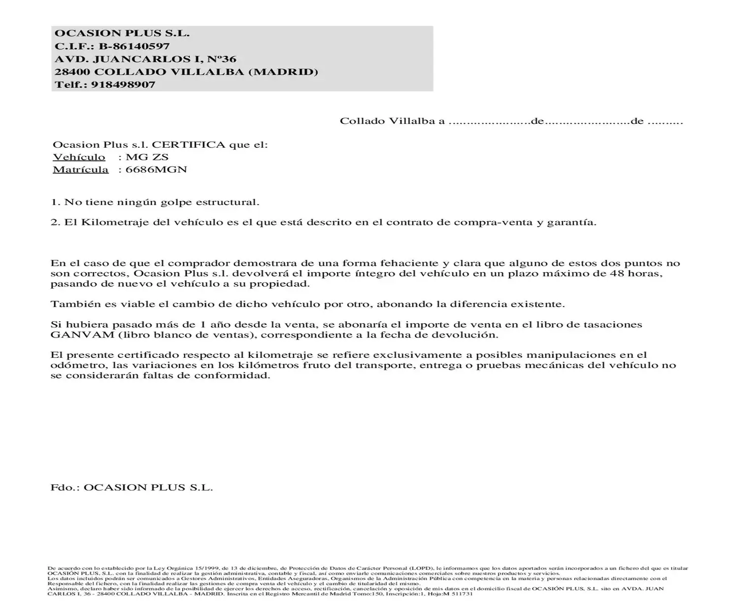 Certificado