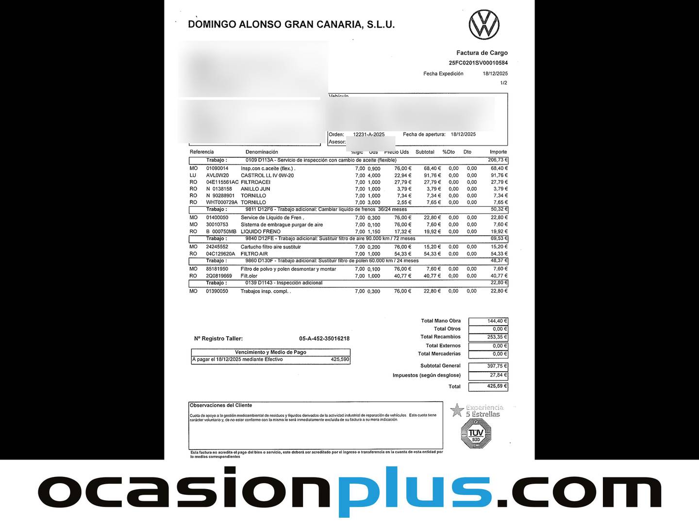 Foto del mantenimiento del Volkswagen Polo Volkswagen Polo Advance 1.0 TSI (95 CV)