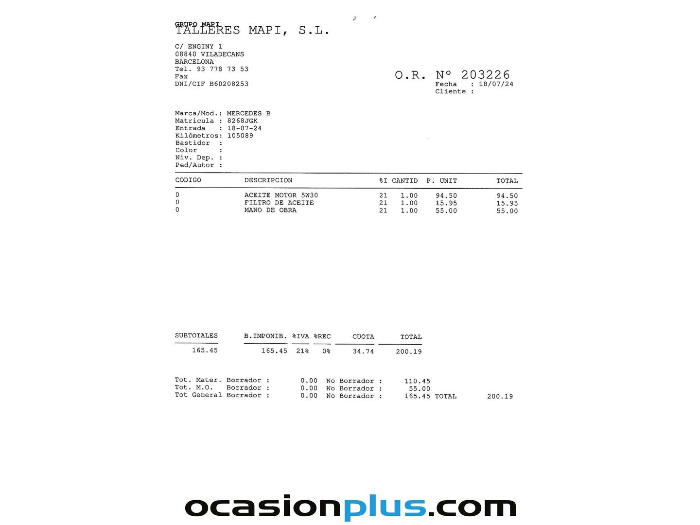 Foto del mantenimiento del Mercedes Clase A Mercedes Clase A 200 CDI Urban (136 CV)