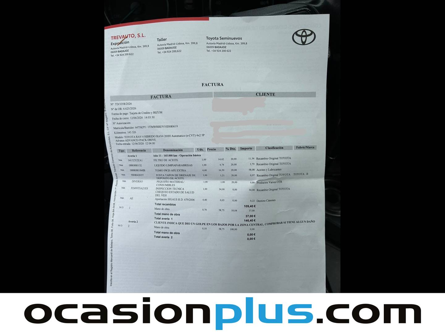 Foto del mantenimiento del Toyota Rav4 Toyota Rav4 2.5l hybrid Advance 2WD (197 CV)