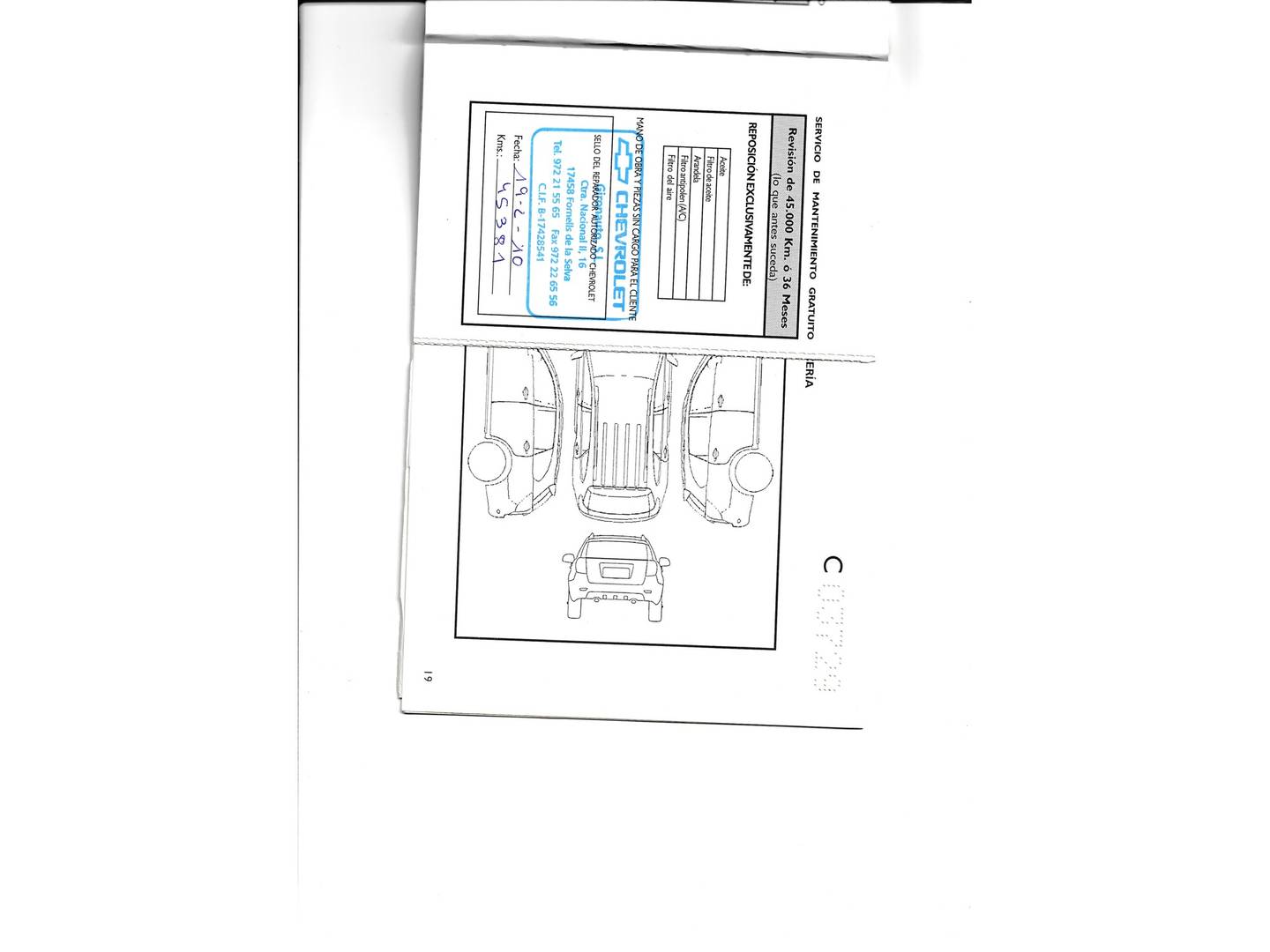 Foto del mantenimiento del Chevrolet Captiva Chevrolet Captiva 2.0 VCDI 16V LTX (150 CV)7 Plazas
