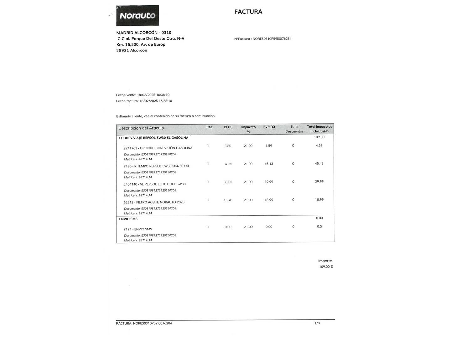 Foto del mantenimiento del Seat Arona Seat Arona 1.5 TSI FR (150 CV)