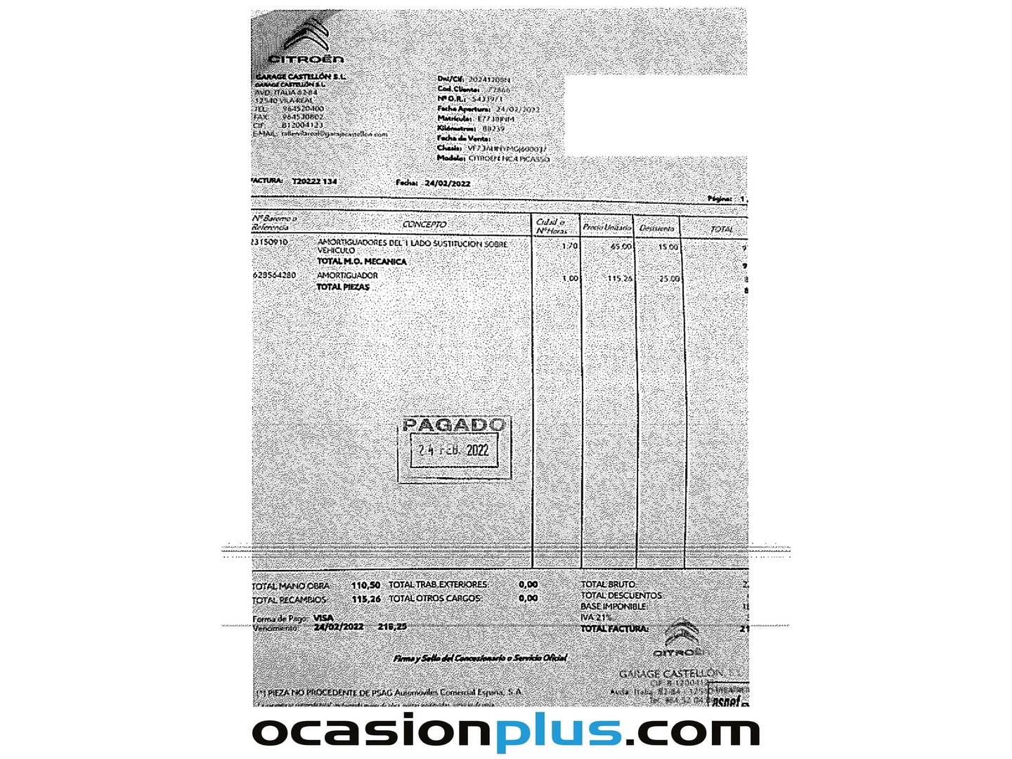 Foto del mantenimiento del Citroën Grand C4 Picasso Citroën Grand C4 Picasso PureTech 130 S&S 6v Feel Edition (130 CV) 7 Plazas